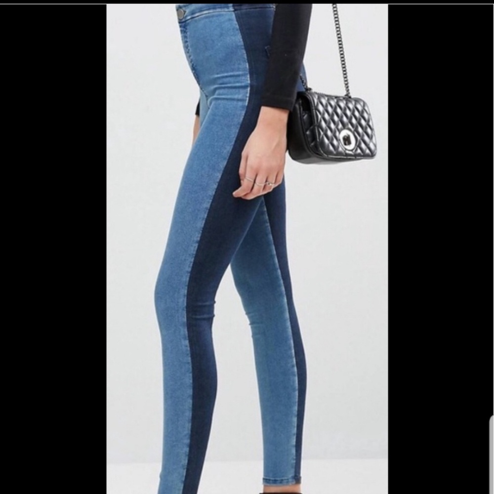 ASOS High Waist Skinny 2 tone Jeans size 28